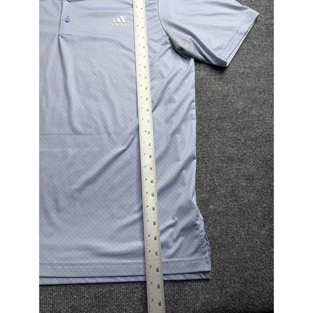 Adidas Golf Mens Performance ULT Polo Large Geometric Dot Print Athleisure Blue